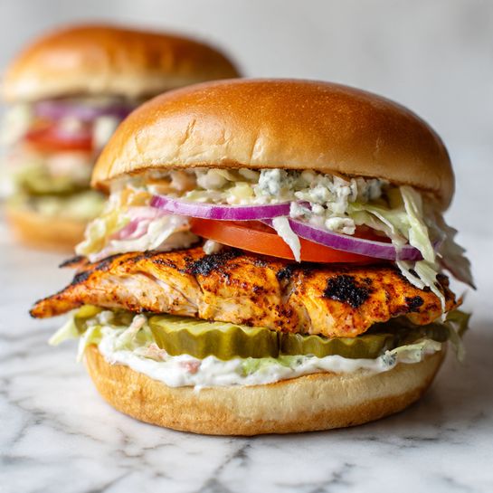 Grilled Buffalo Chicken Sandwiches Recipe - Recipe Image