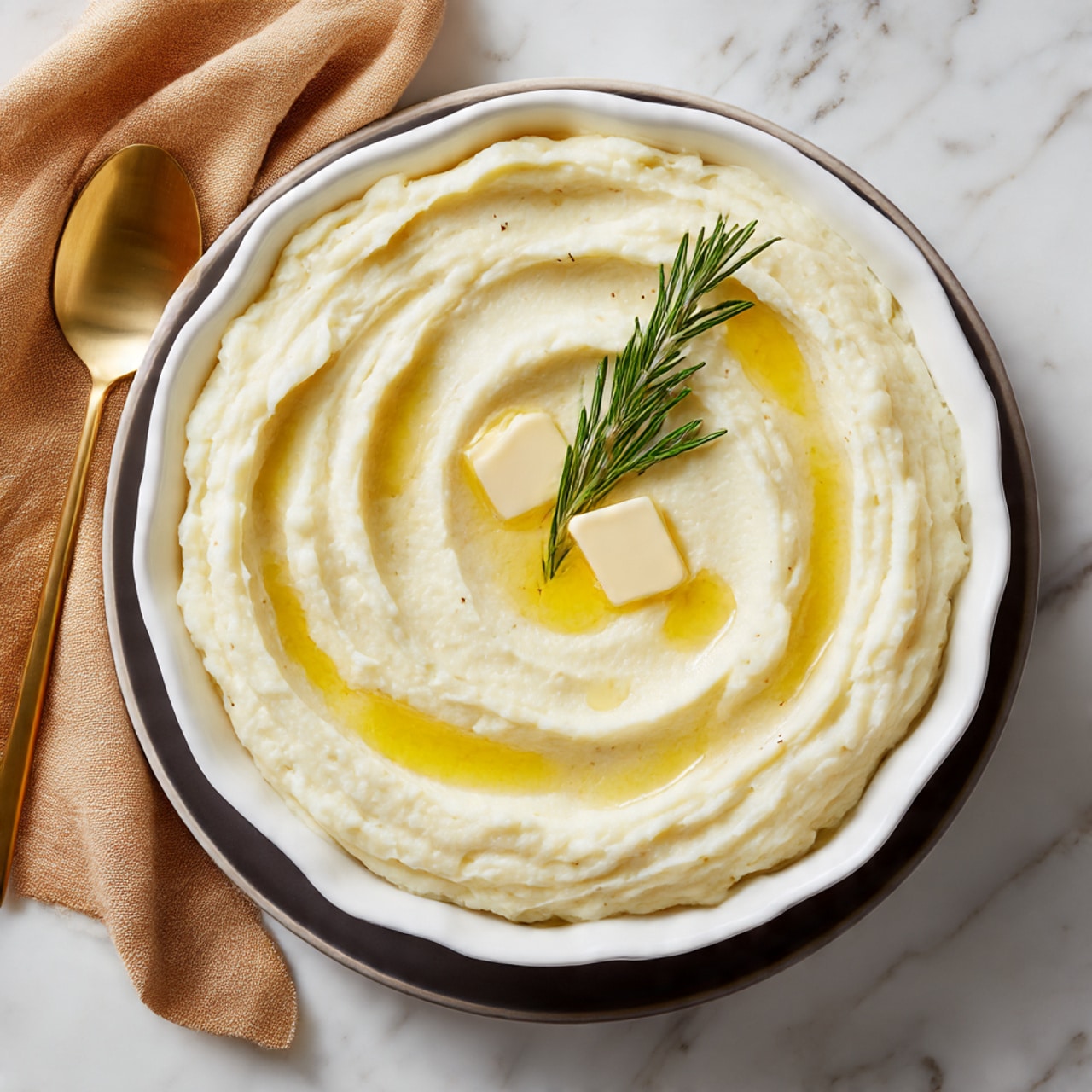 Rosemary Garlic Mashed Potatoes Recipe - Recipe Image