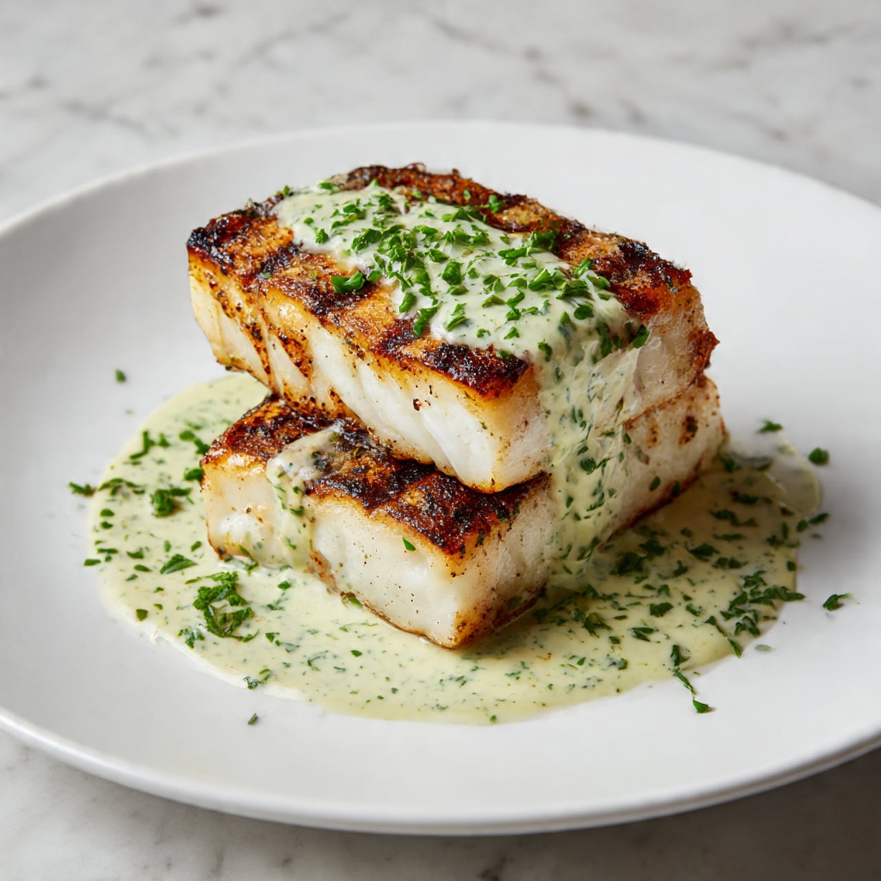 Lemon Garlic Butter Cod with Crispy Skin Recipe - Recipe Image