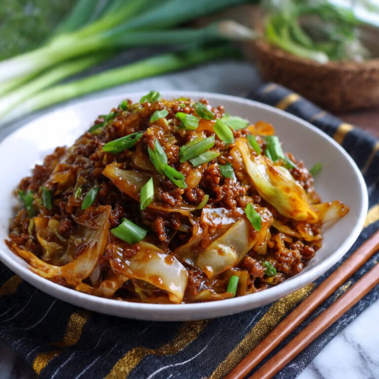 Low-Carb Mongolian Ground Beef and Cabbage Recipe