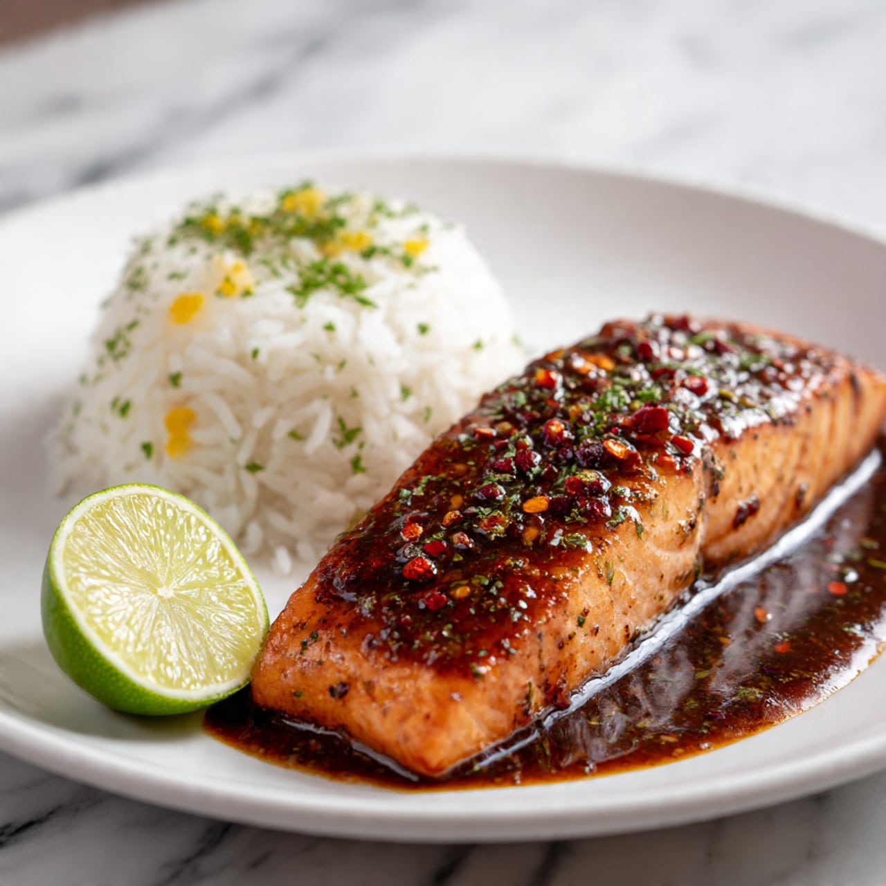 Sweet and Spicy Hot Honey Salmon Recipe - Recipe Image