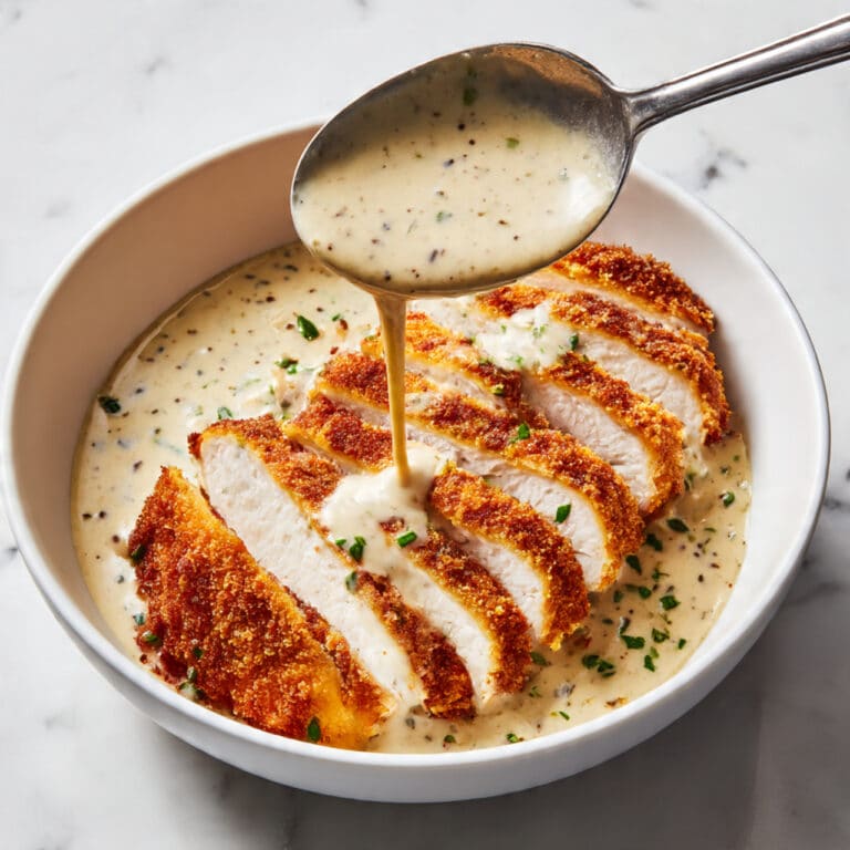 Parmesan Crusted Chicken with Creamy Garlic Sauce Recipe