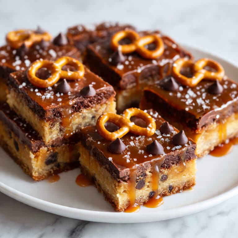 Salted Caramel Pretzel Blondies Recipe