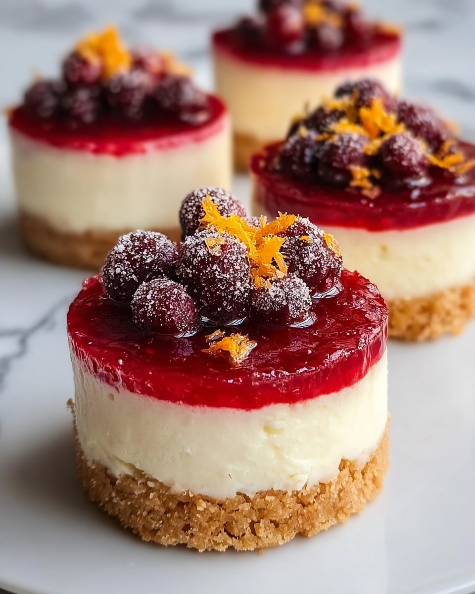 Cranberry Orange Mini Cheesecakes Recipe - Recipe Image