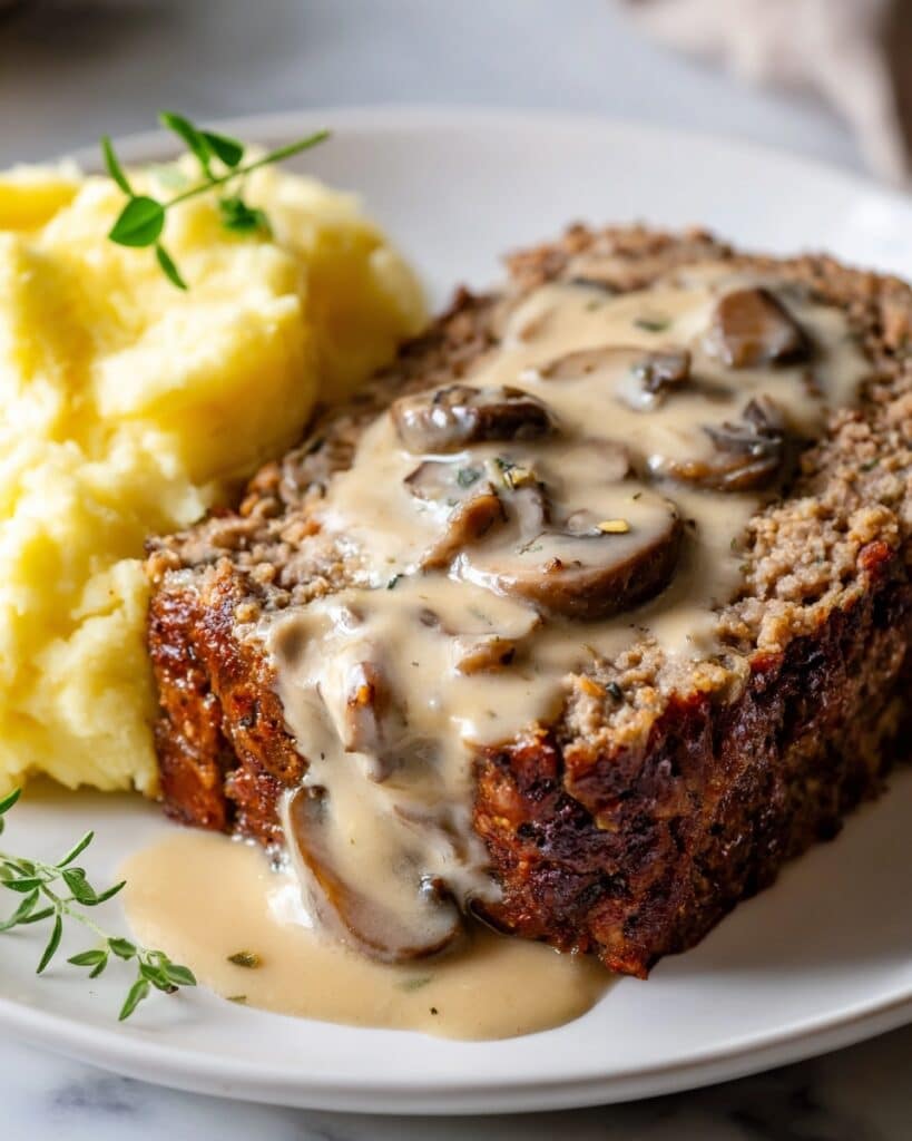 Meatloaf with Mushroom Gravy Recipe