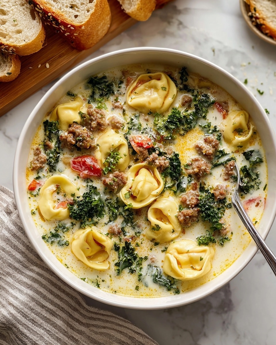 Spicy Sausage and Tortellini Soup Recipe - Recipe Image