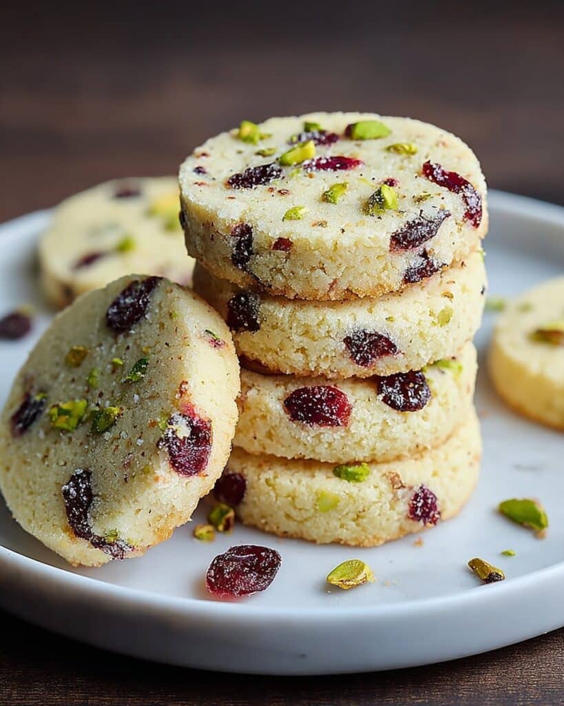 Cranberry Pistachio Shortbread Cookies Recipe