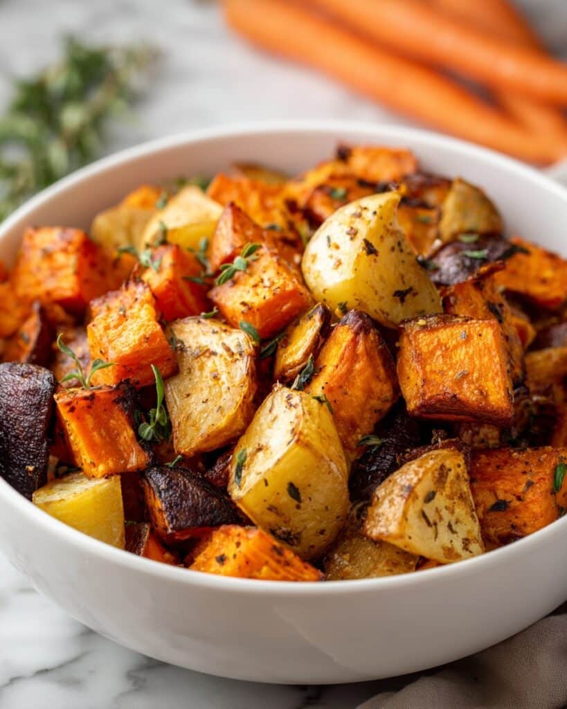 Roasted Sweet Potatoes and Carrots with Orange and Spices Recipe