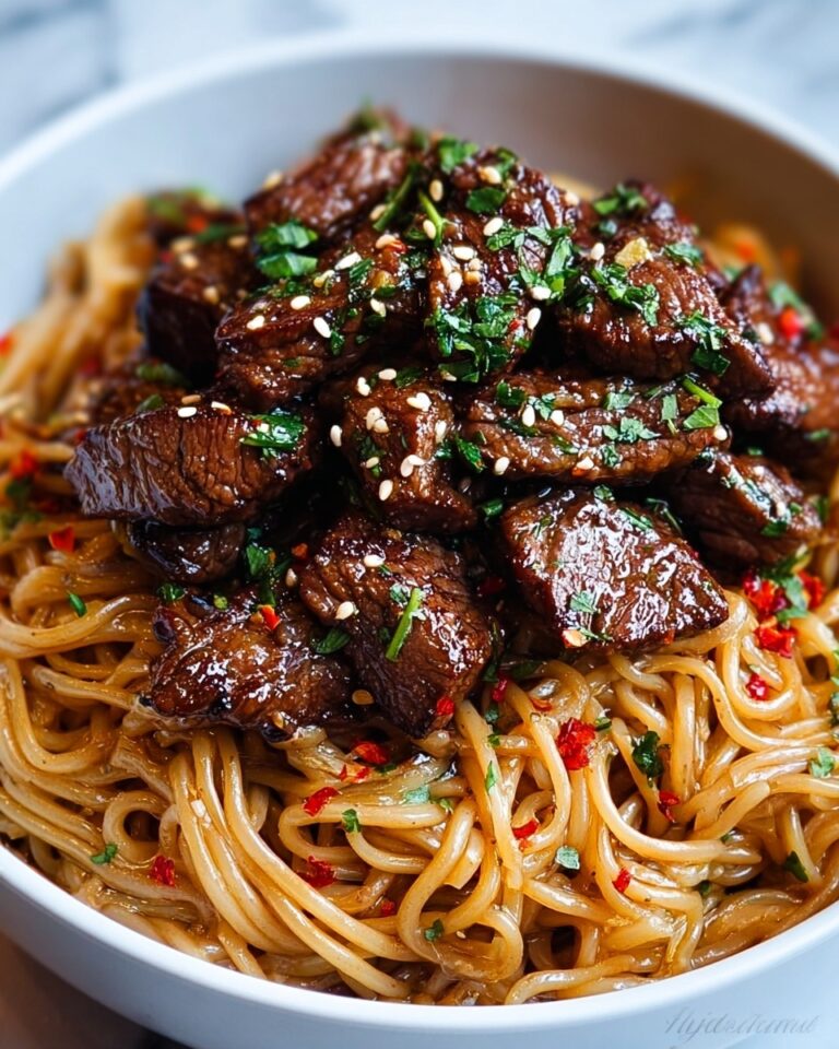 Sweet and Spicy Garlic Steak Pasta Recipe