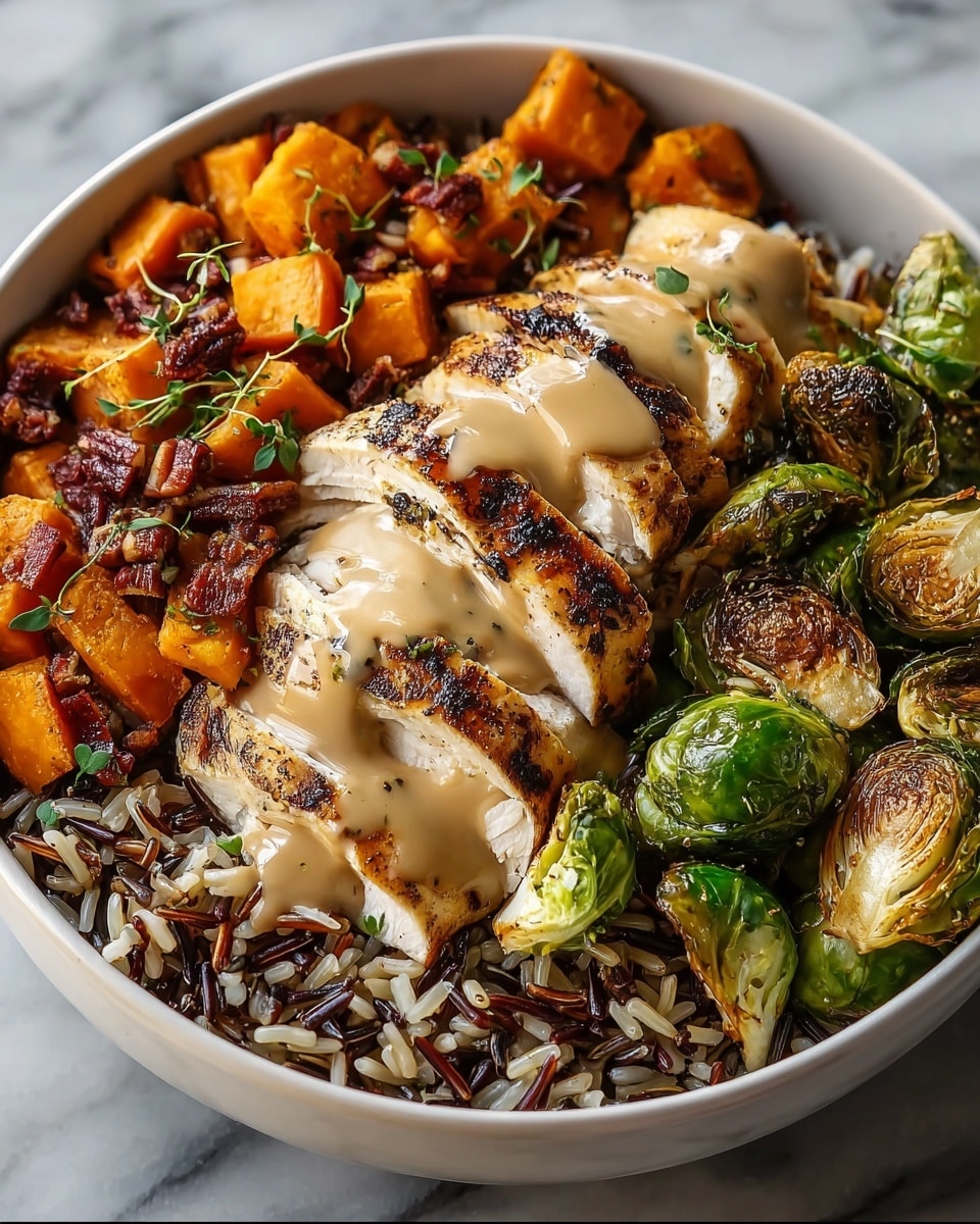 Maple Dijon Chicken & Roasted Sweet Potato Bowls Recipe - Recipe Image