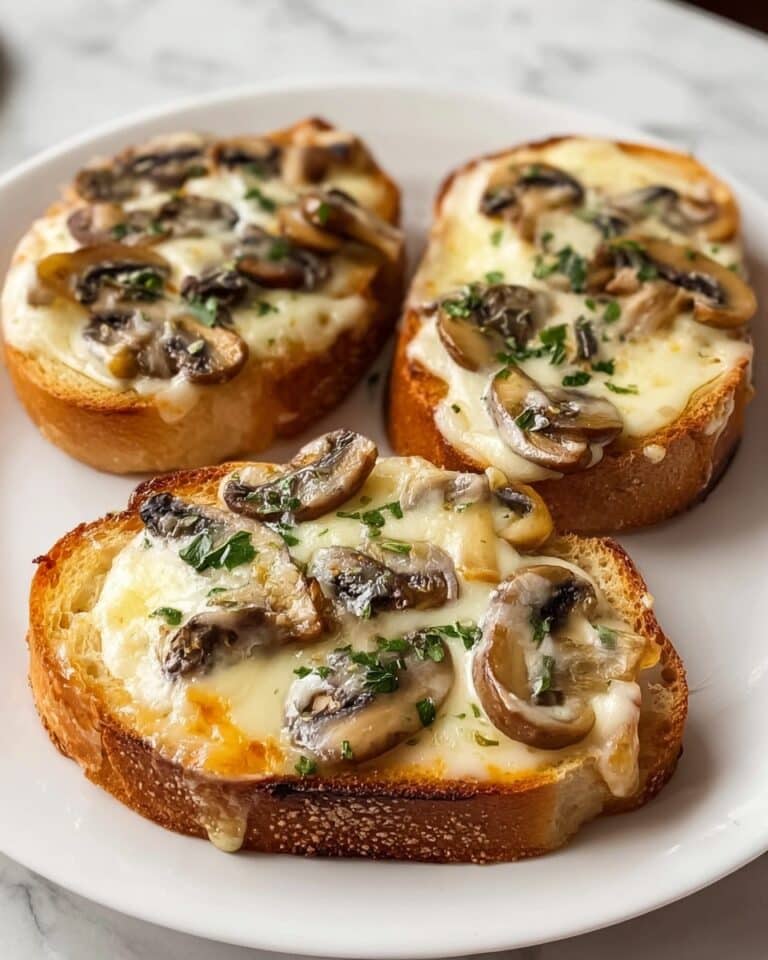 Gourmet Cheesy Mushroom and Garlic Toasts Recipe