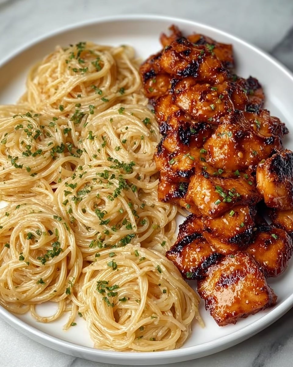 Lemon Garlic Butter Chicken with Creamy Parmesan Pasta Recipe - Recipe Image