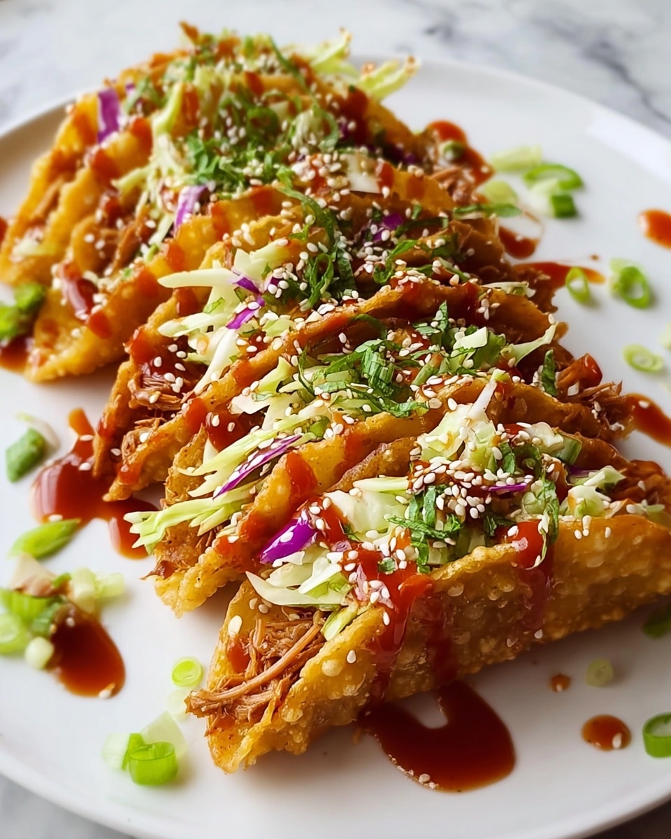 Crispy Chicken Wonton Tacos Recipe - Recipe Image