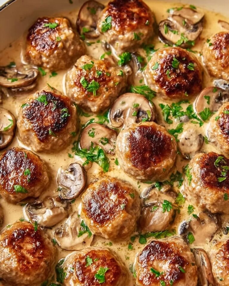 Creamy Mushroom Chicken Meatballs (30-Minute Meal) Recipe