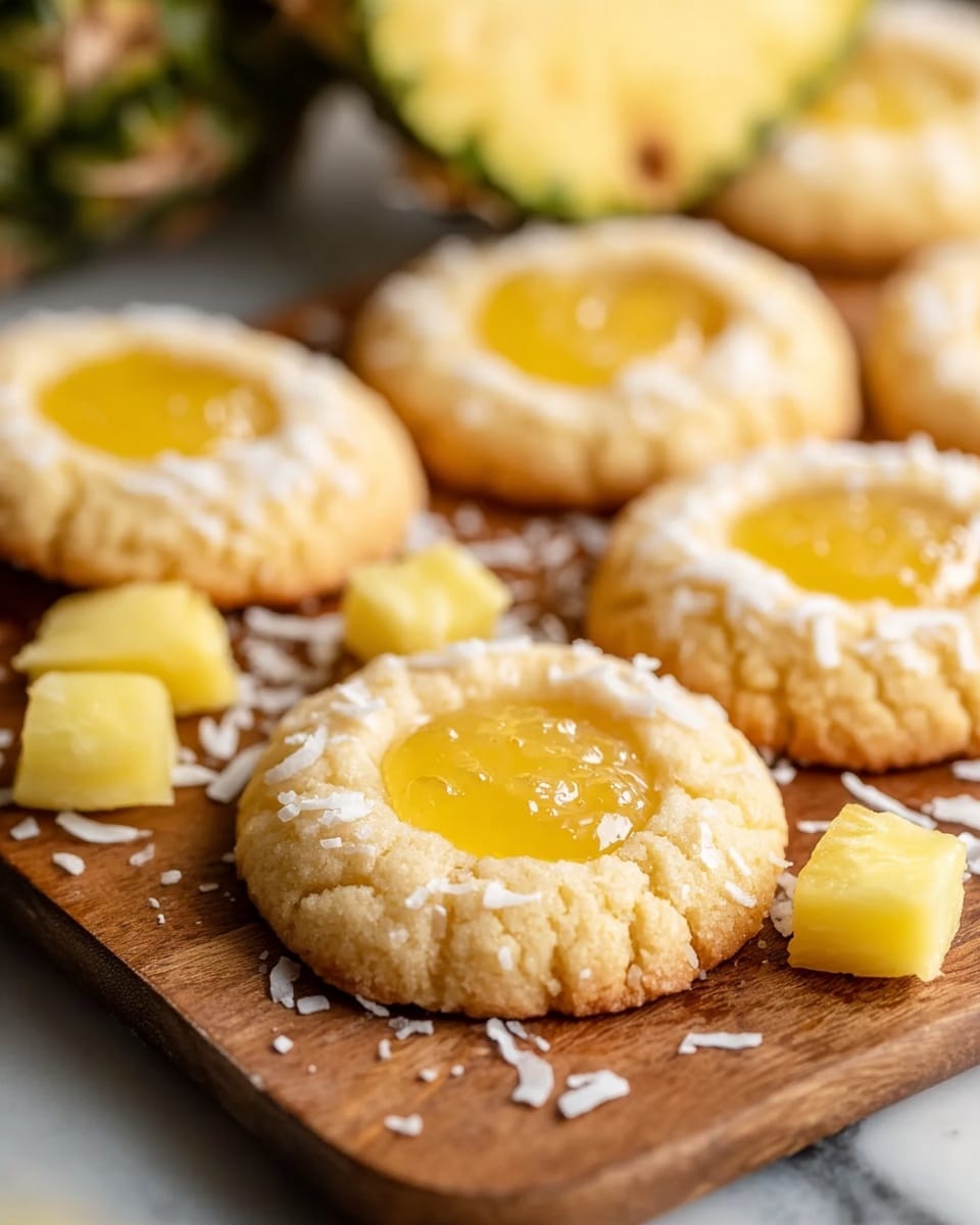 Easy Hawaiian Pineapple Coconut Thumbprint Cookies Recipe - Recipe Image