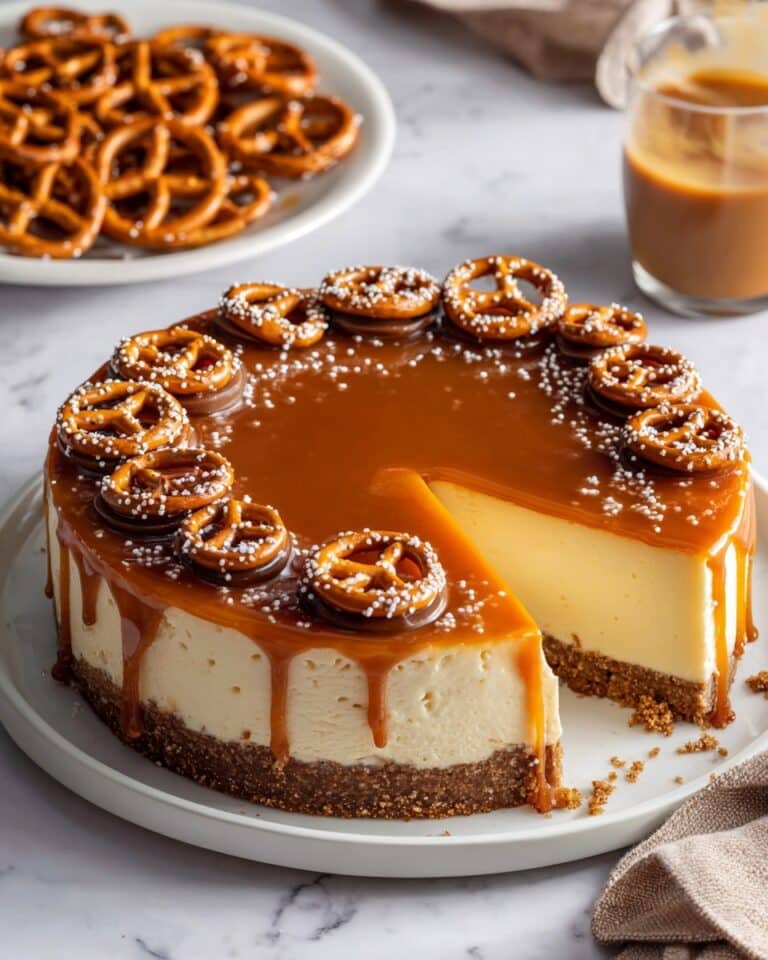 Salted Caramel White Chocolate Cheesecake Recipe