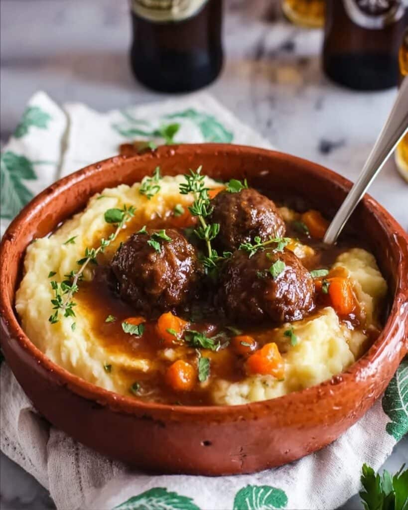 Stuffed Meatballs in Guinness Gravy Recipe