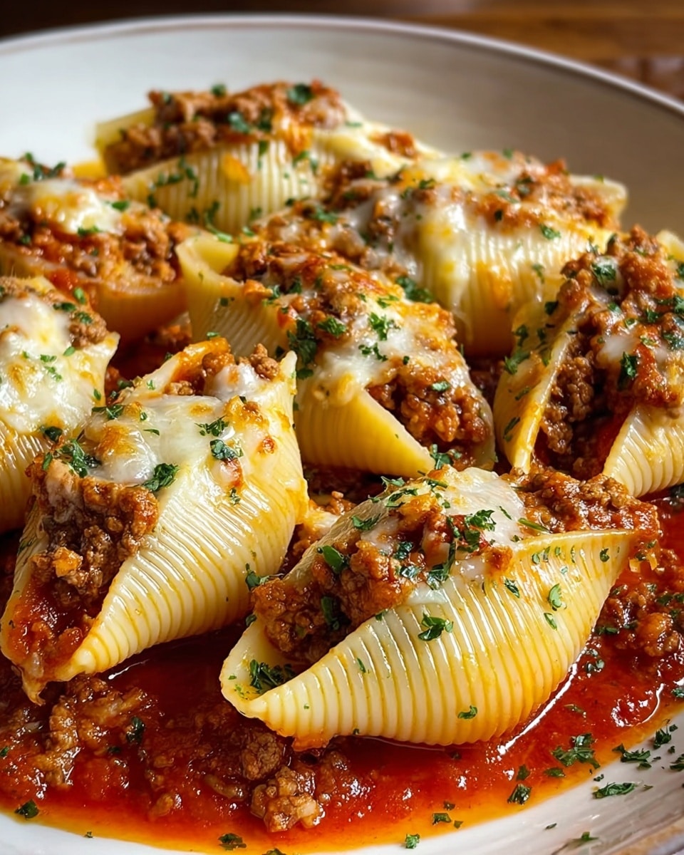 Beef-Stuffed Shells with Creamy Ricotta Filling Recipe - Recipe Image