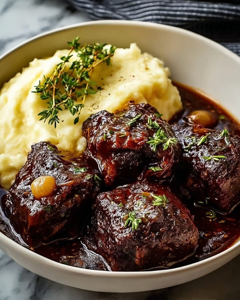 Tender Braised Short Ribs with Garlic Mashed Potatoes Recipe – FoodieCara