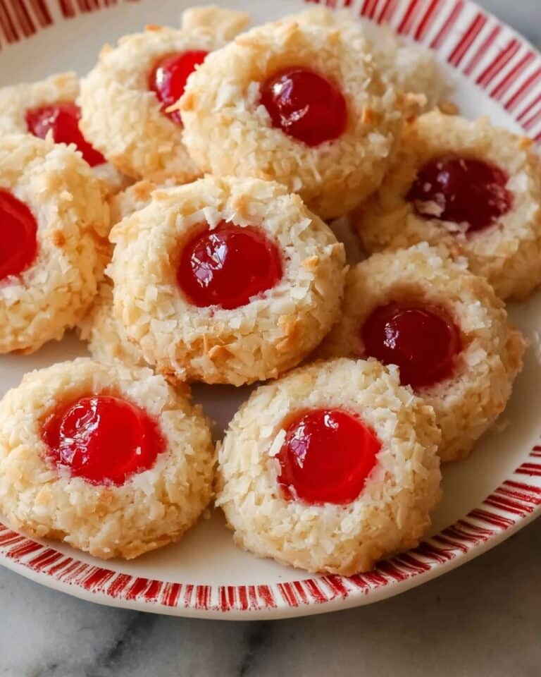 Cherry Topped Coconut Macaroons Recipe