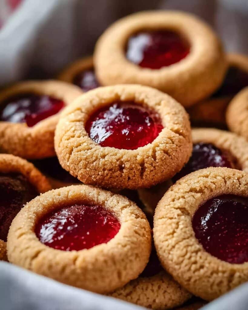 Gingerbread Thumbprint Cookies with Cranberry Jam Recipe