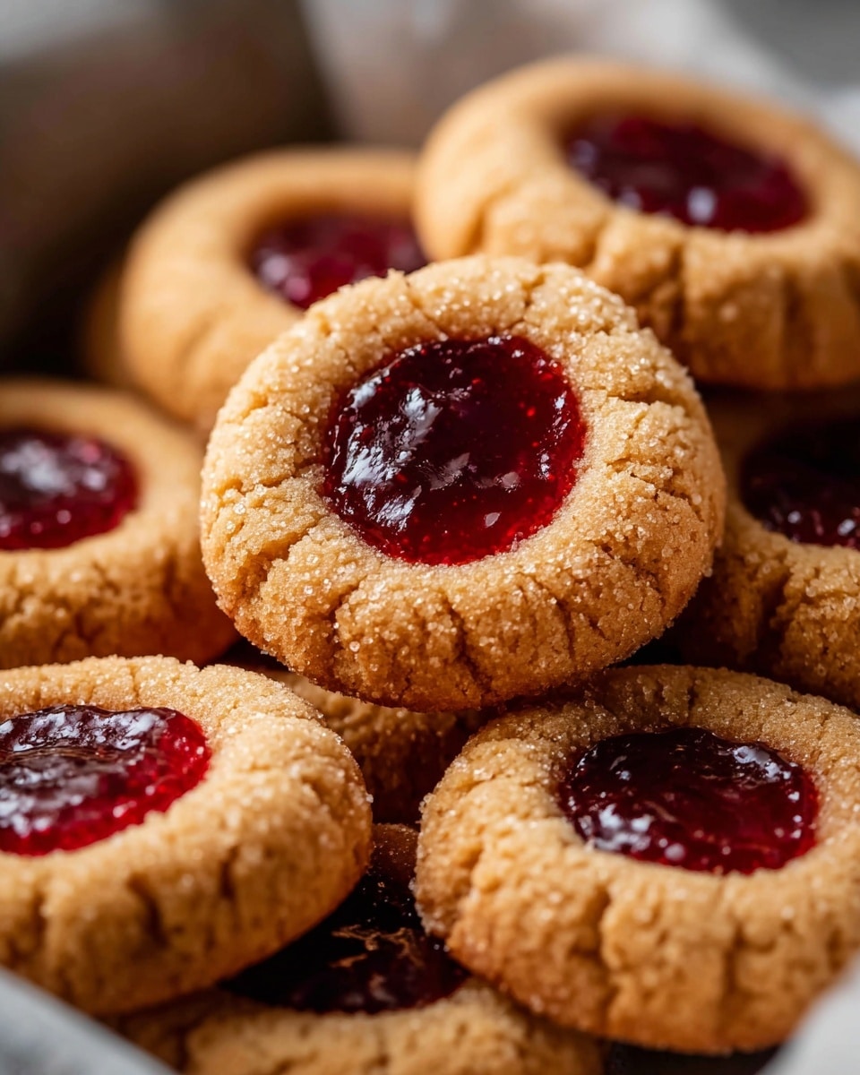 Gingerbread Thumbprint Cookies with Cranberry Jam Recipe - Recipe Image