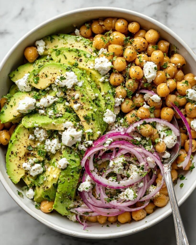 Chickpea Feta Avocado Salad Recipe