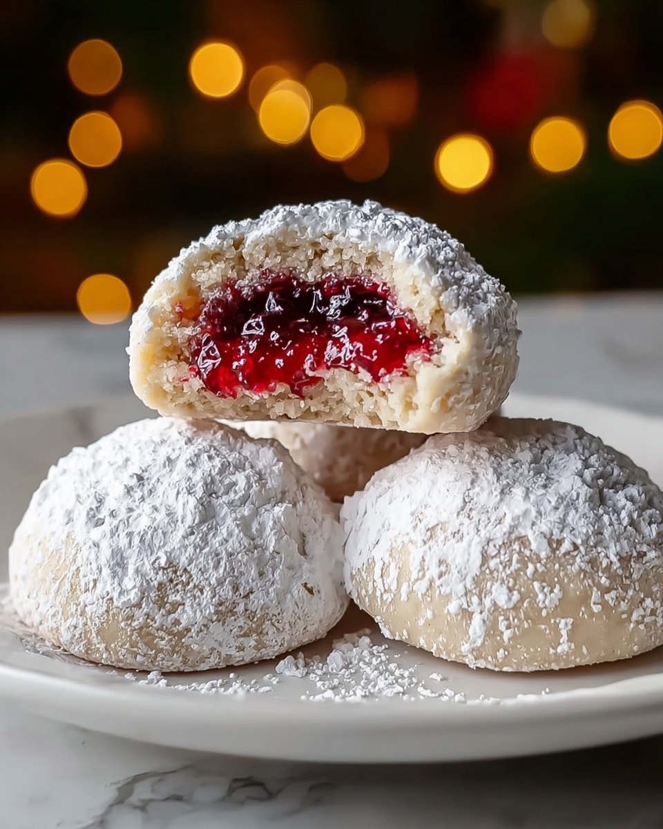 Raspberry Almond Snowball Cookies Recipe - Recipe Image