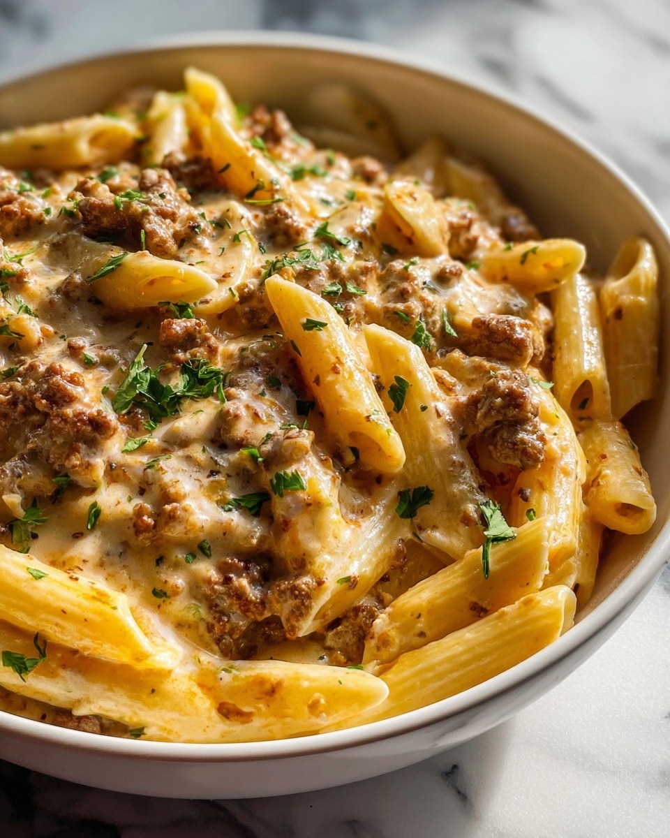 High Protein Creamy Beef Pasta Recipe for Quick Weeknight Dinners Recipe - Recipe Image