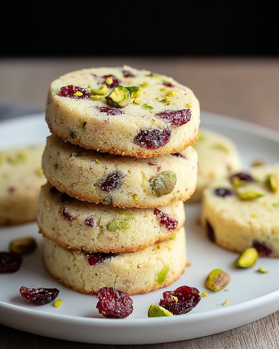 Cranberry Pistachio Shortbread Cookies Recipe - Recipe Image
