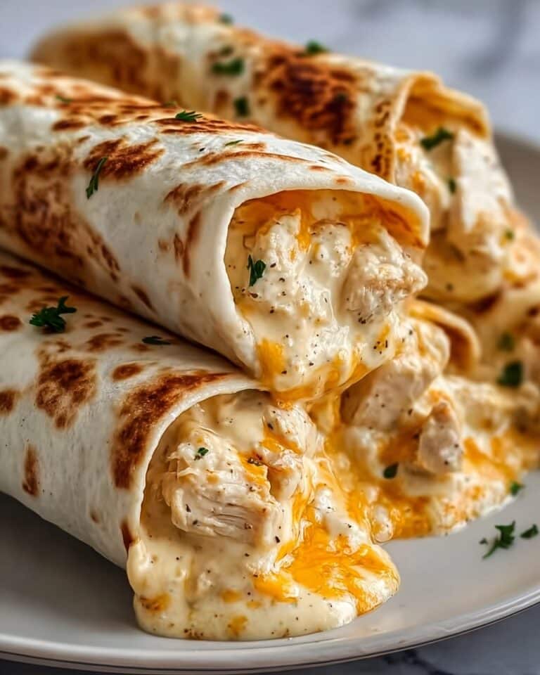 Cheesy Chicken Garlic Wraps Recipe