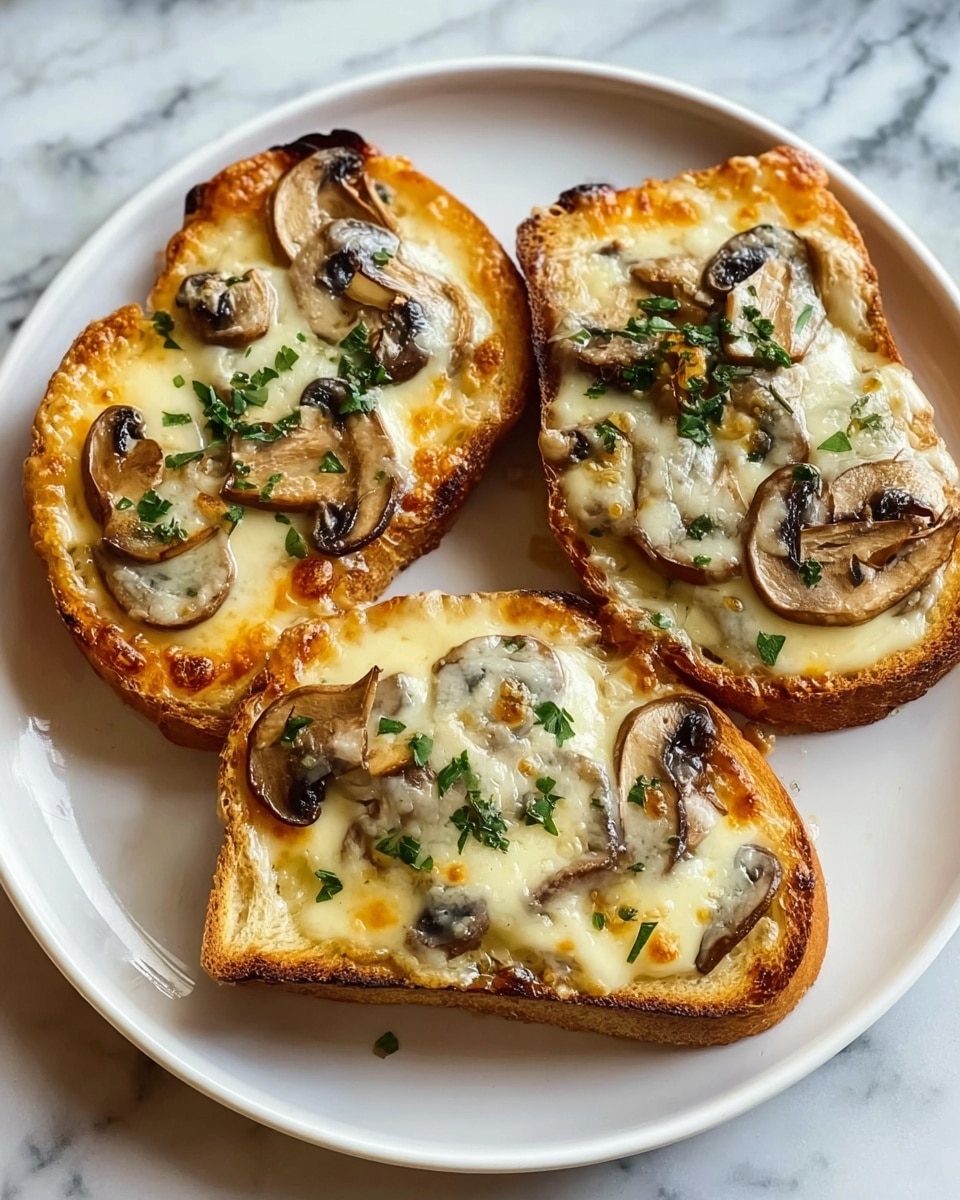 Gourmet Cheesy Mushroom and Garlic Toasts Recipe - Recipe Image