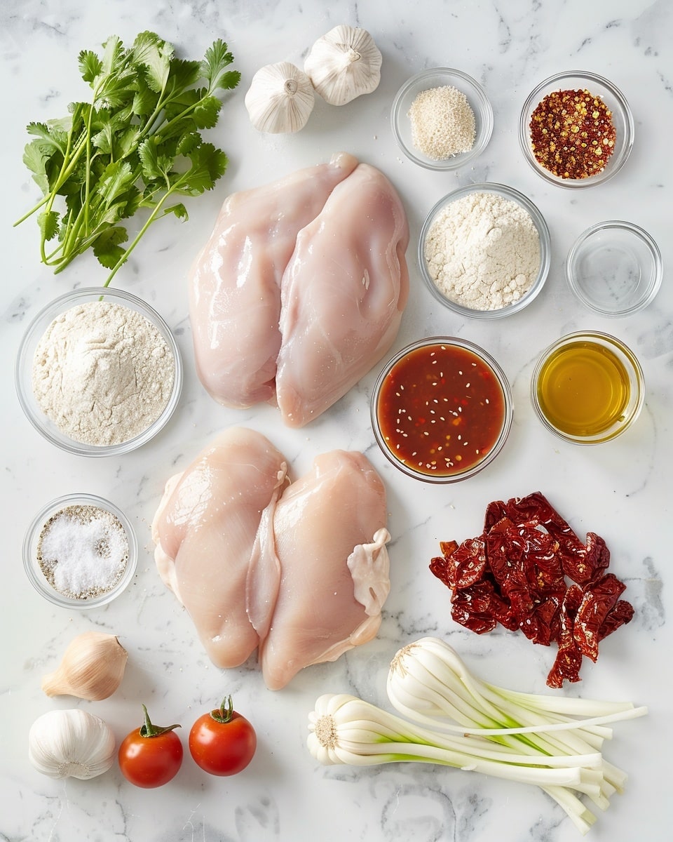 Single white bowl with a close-up of a plated serving of creamy ramen featuring a neat portion of tender, sliced chicken arranged beside a nest of thin noodles soaking in rich, spicy broth. The dish is garnished with bright green edamame, fresh cilantro leaves, crunchy bean sprouts, and thinly sliced scallions, all topped with black sesame seeds and vibrant chili oil droplets. The shot captures the depth and texture of the ingredients, placed on a white marble surface with natural lighting, showing each element as ready to eat. Photo taken with an iphone --ar 4:5 --v 7