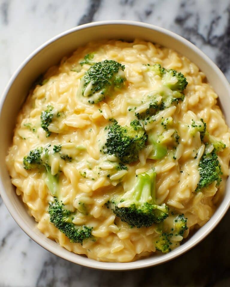 Creamy One-Pot Broccoli Cheddar Orzo Recipe
