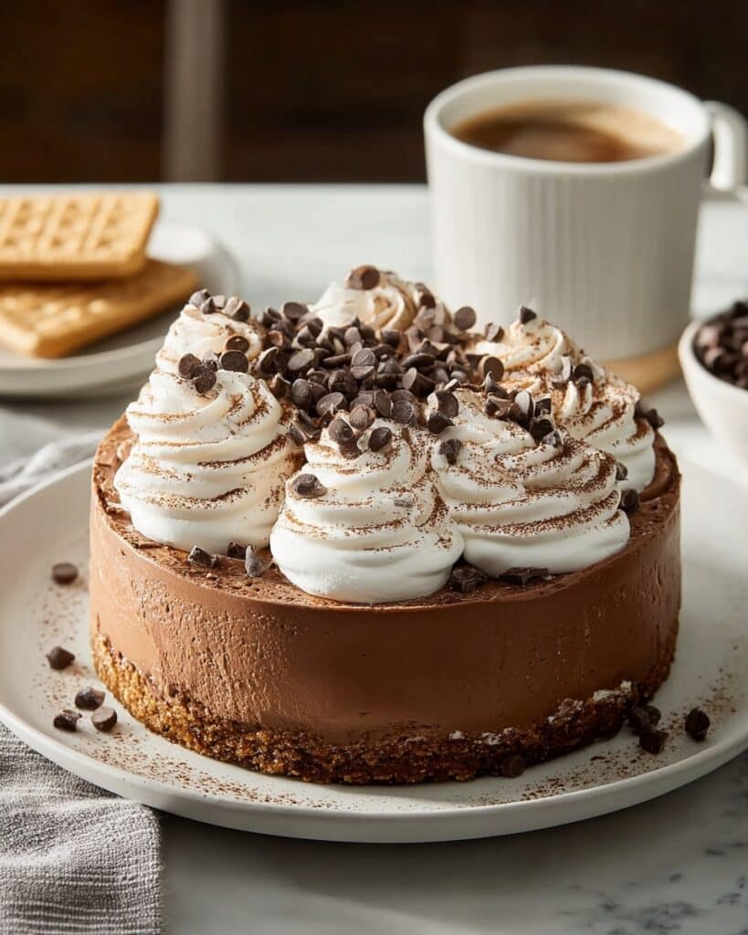 Hot Cocoa Cheesecake with Marshmallow Whipped Cream Recipe