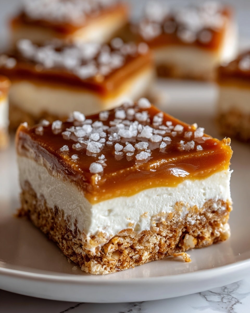 No-Bake Salted Caramel Pretzel Bars Recipe - Recipe Image