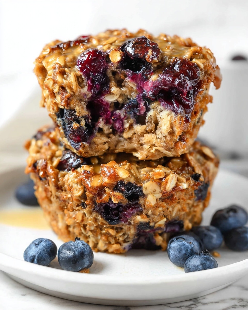 A white plate filled with multiple freshly baked oatmeal blueberry muffins arranged neatly, showcasing their golden-brown textured tops studded with juicy blueberries and hearty oats, the muffins glistening slightly under natural light, photographed in a professional 3/4 angle food magazine style on a white marble background, whole dish fully in frame, photo taken with an iphone --ar 4:5 --v 7