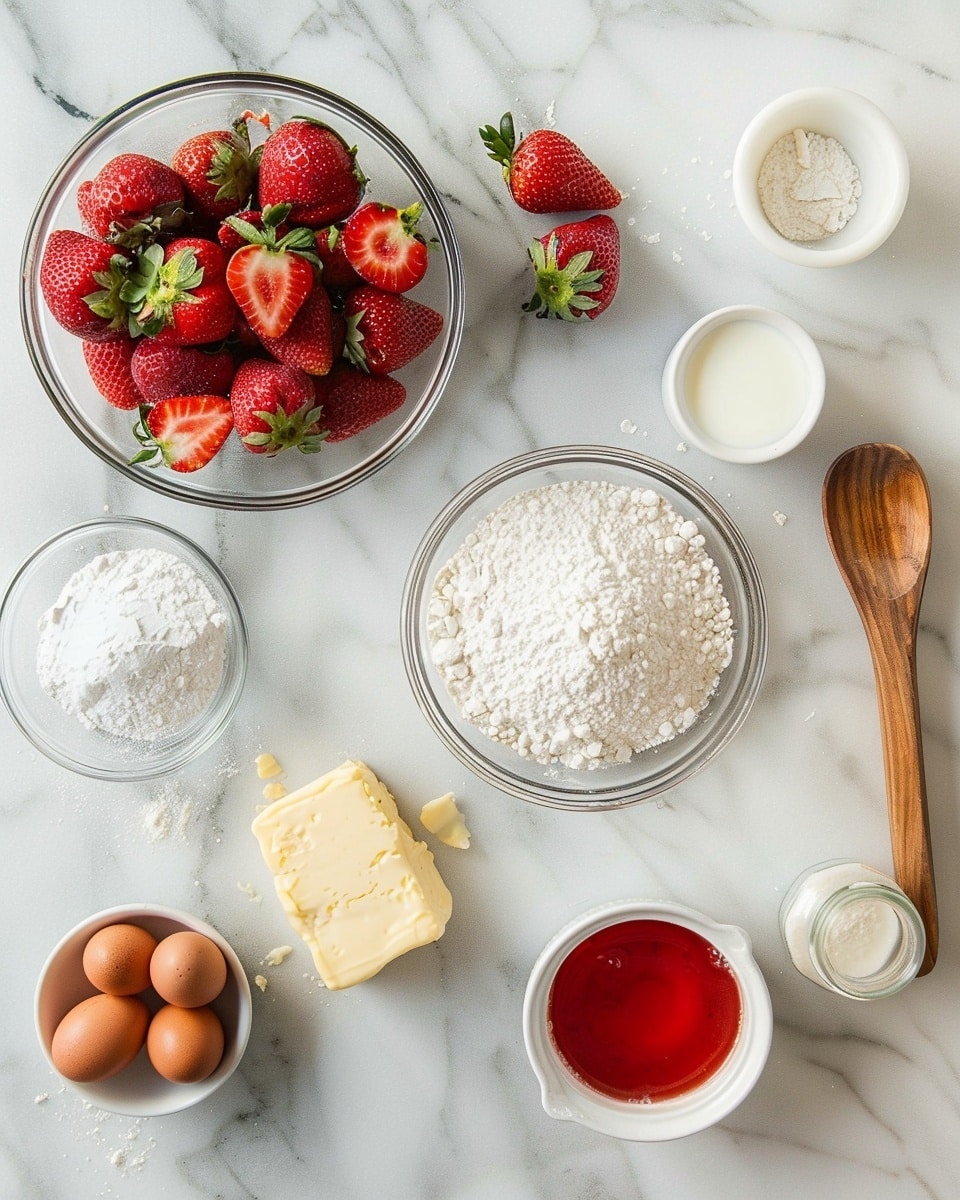 Single white plate showcasing one thick pink sugar cookie with a large bite taken out, revealing a soft, chewy interior texture and cracked sugar-dusted exterior, surrounded by fresh whole strawberries, placed on a white marble surface with natural lighting, styled as a cozy food blog close-up, intimate plated serving photo taken with an iphone --ar 4:5 --v 7