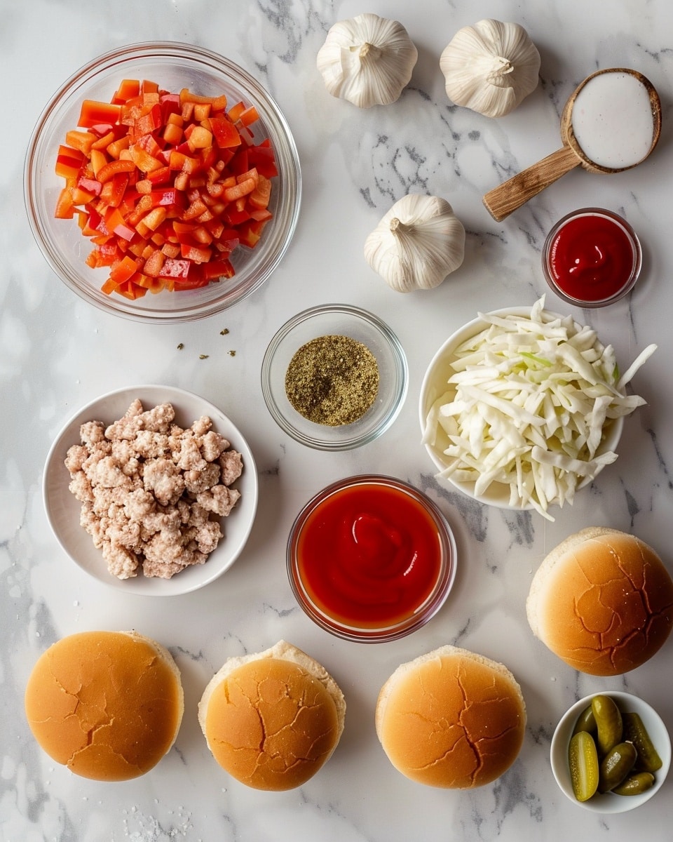 Single white plate presenting one stacked sandwich portion with a glossy toasted brioche bun, filled with shredded, seasoned chicken coated in creamy, herb-speckled sauce, close-up angled view highlighting the moist texture of the chicken and smooth drizzle of the sauce, accompanied on the side by a small serving of golden crinkle fries, all set on a white marble surface with natural lighting, styled like a food blog shot, photo taken with an iphone --ar 4:5 --v 7