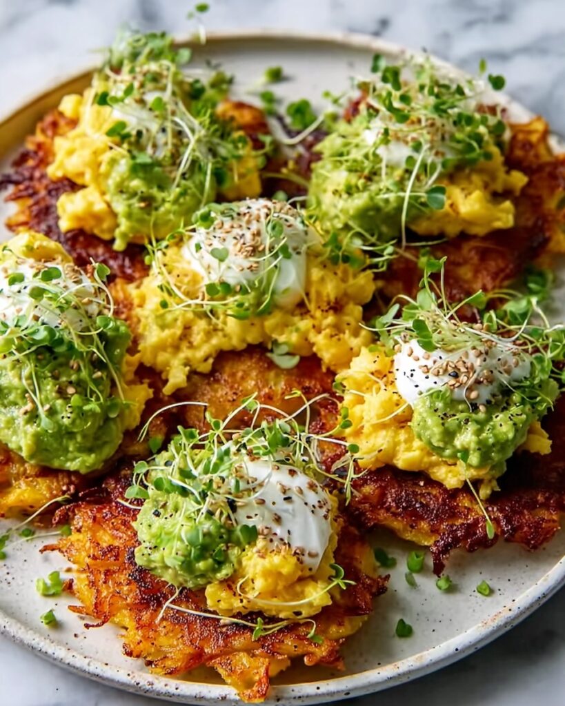 Loaded Hash Browns with Scrambled Eggs Recipe