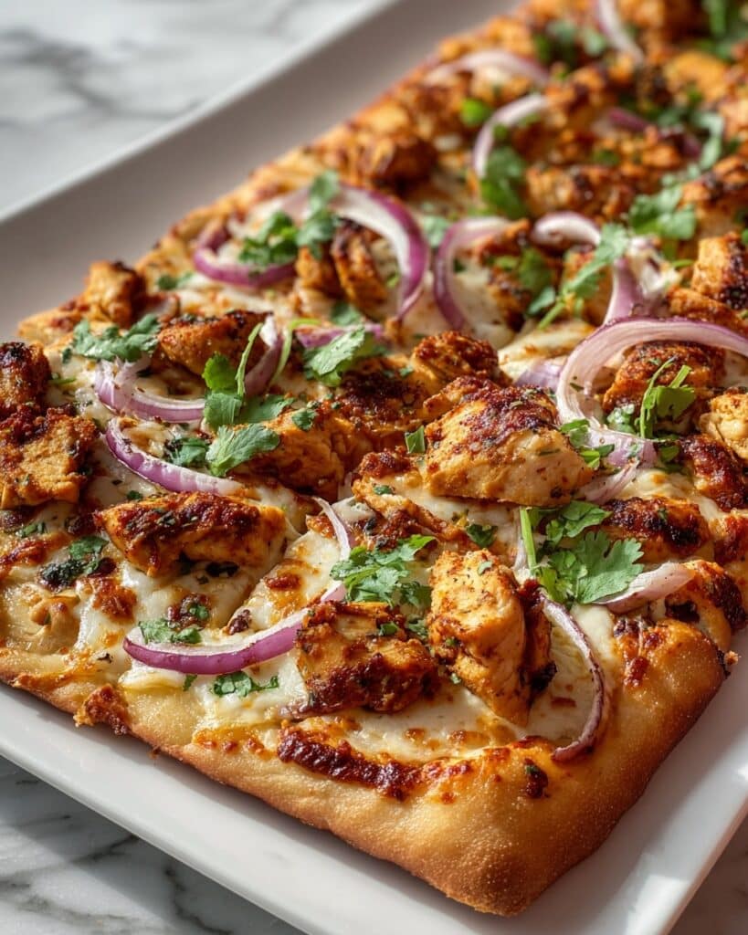Simple Tandoori Chicken Naan Pizza Recipe