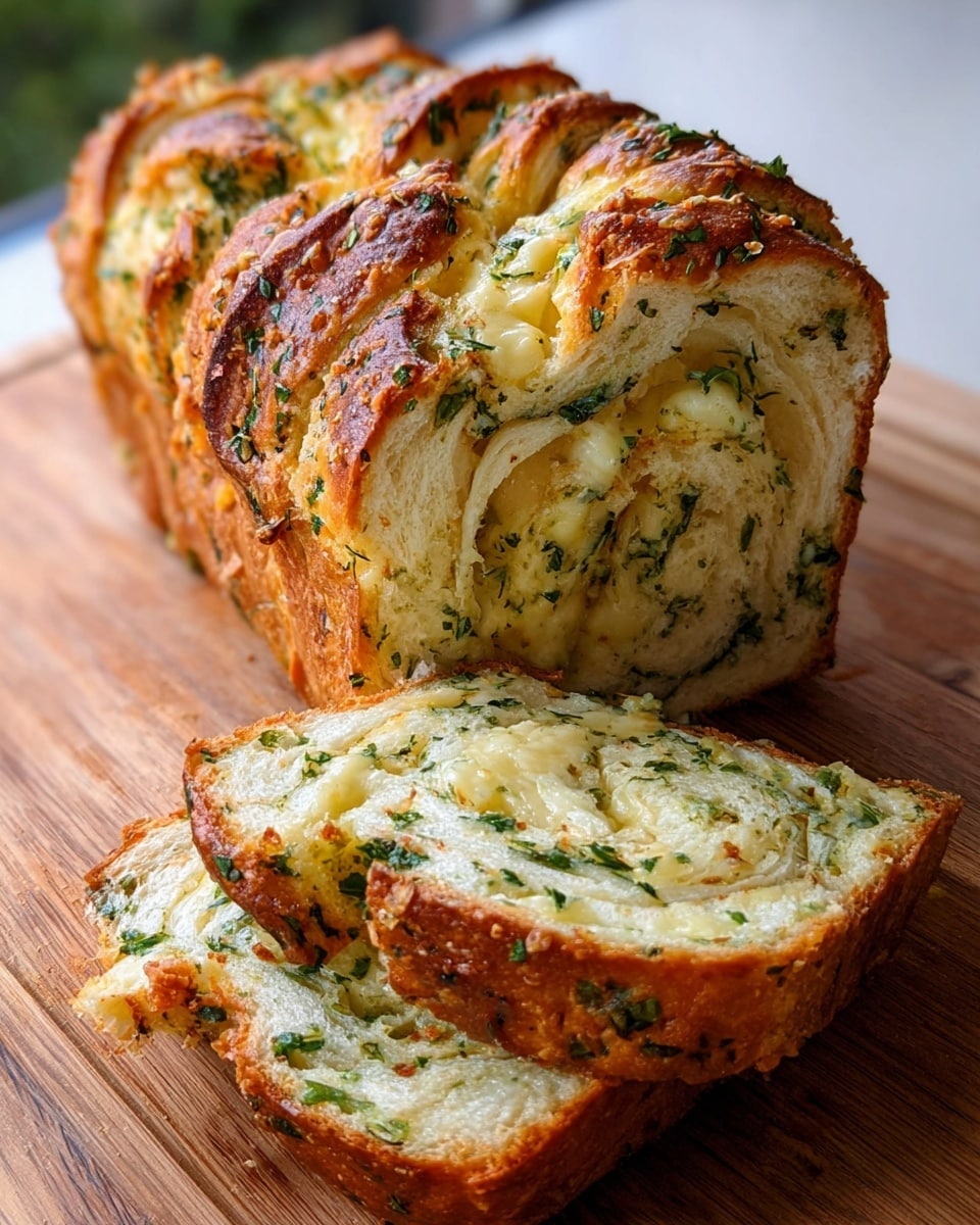 Swirled Garlic Herb and Cheese Bread Recipe - Recipe Image