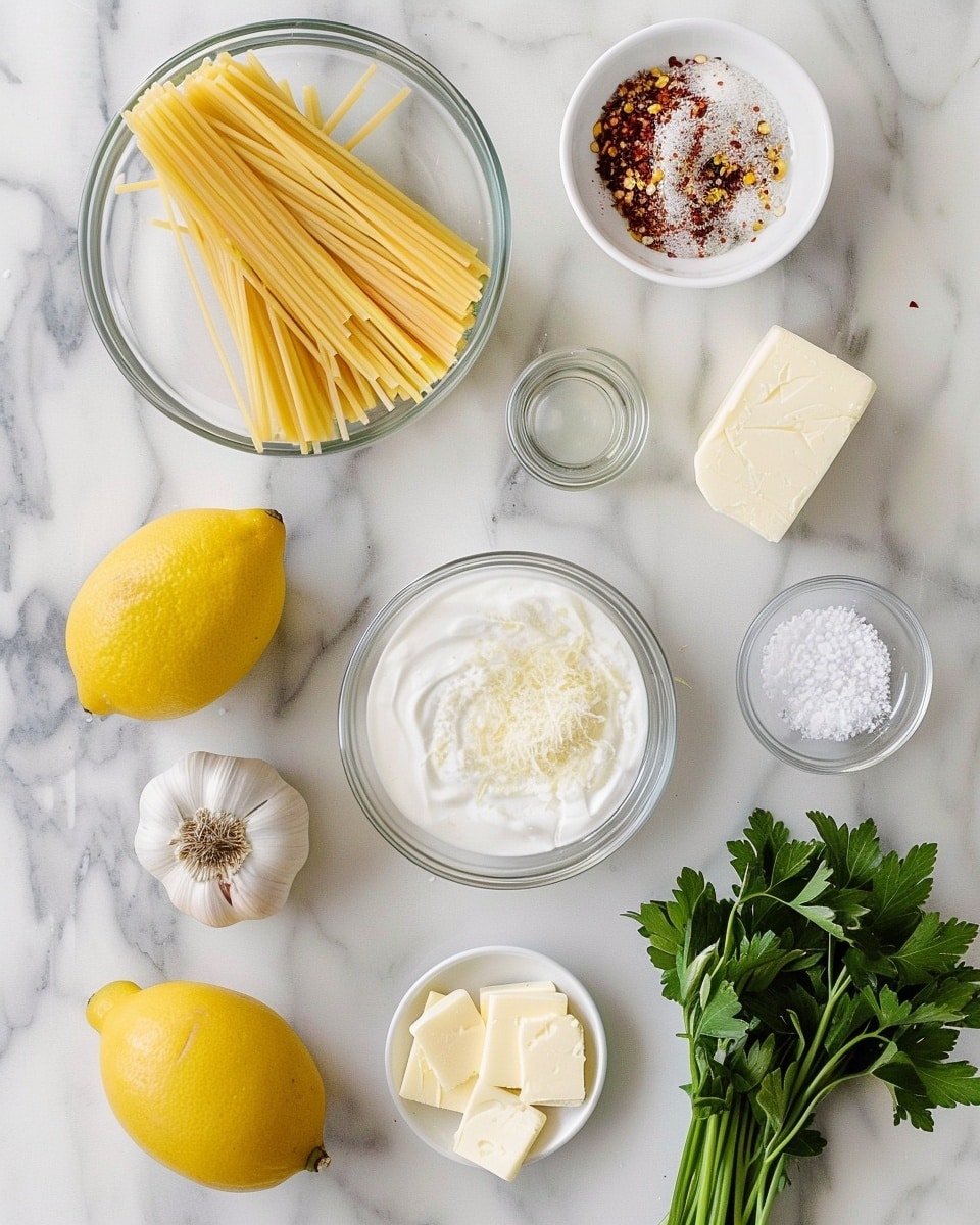 Single white bowl showcasing a plated serving of creamy fettuccine pasta tossed with a velvety lemon sauce, garnished with thin strips of lemon zest and fresh thyme leaves scattered on top, the wide noodles glistening and slightly curled to reveal their tender texture, a dusting of cracked black pepper adding contrast, photographed in natural light on a white marble surface, styled for an intimate food blog presentation, photo taken with an iphone --ar 4:5 --v 7