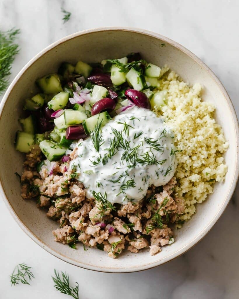 Healthy Greek Ground Chicken Bowls Recipe