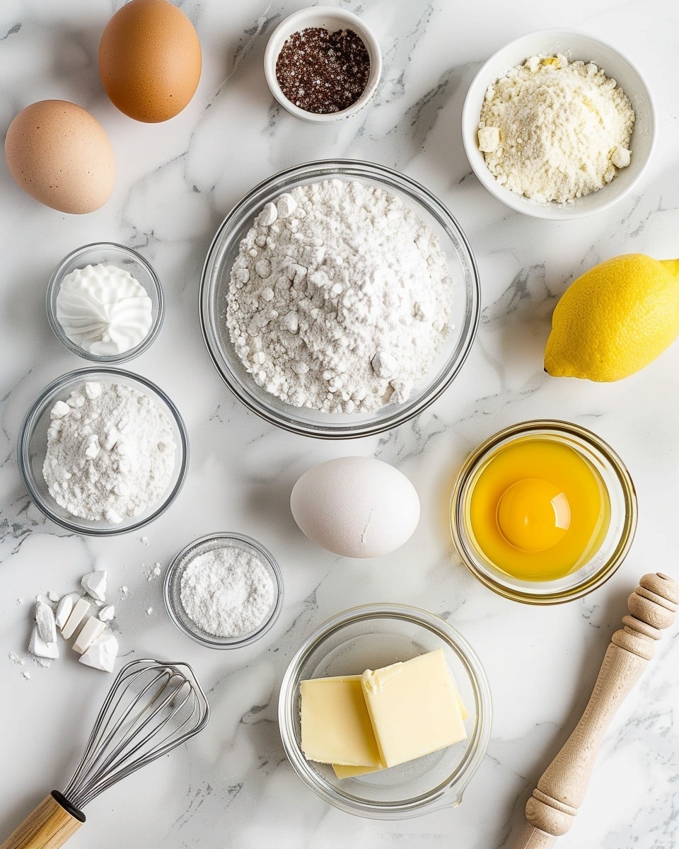 Single white plate displaying one lemon thumbprint cookie with a delicate buttery crust dusted lightly with powdered sugar, the cookie showing a clear texture contrast between its soft crumbly shell and the smooth, glossy lemon curd filling visible in the indentation, close-up angled shot emphasizing the creamy filling against the tender cookie base, natural lighting highlighting the subtle golden tones, placed on a white marble surface, styled like a gourmet food blog photo taken with an iphone --ar 4:5 --v 7