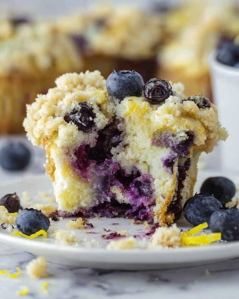 Lemon Blueberry Muffins with Streusel Topping Recipe