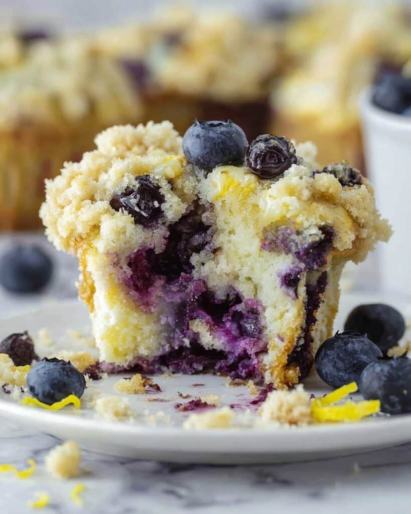 Lemon Blueberry Muffins with Streusel Topping Recipe