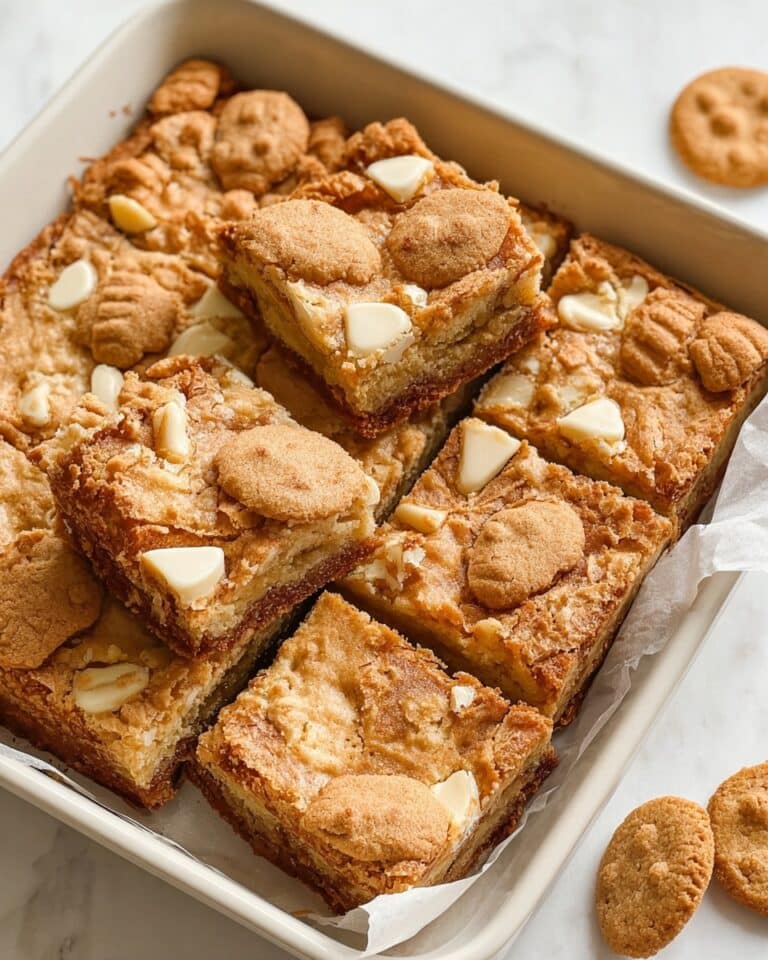 Biscoff Blondies with White Chocolate and Cinnamon Recipe