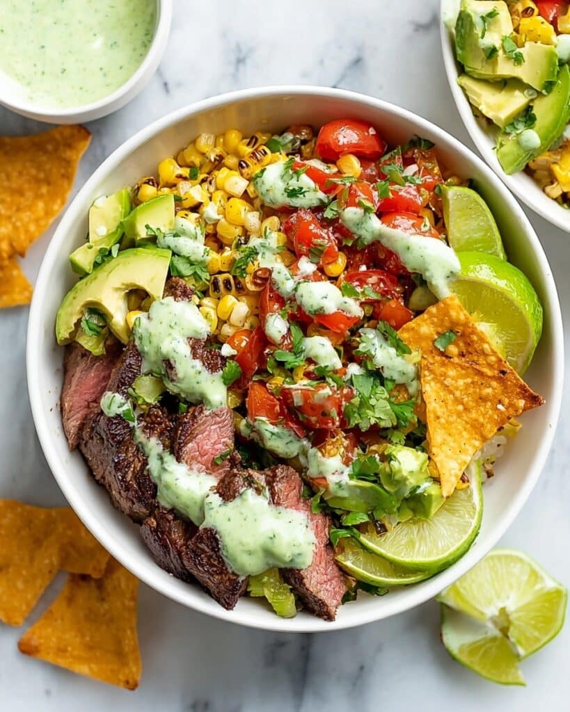 Carne Asada Burrito Bowls with Cilantro Lime Vinaigrette Recipe