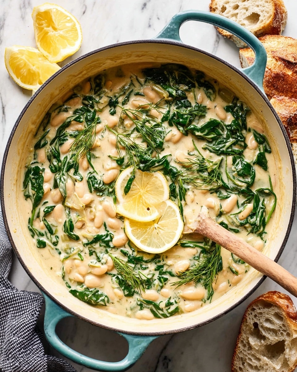 Creamy Miso Butter Beans with Spinach and Lemon Recipe